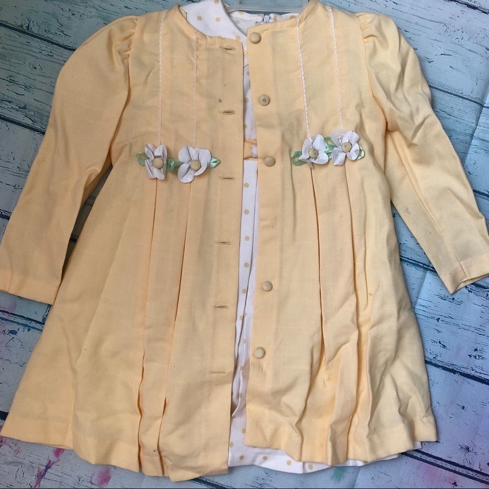 B.T Kids White dress with Yellow polka dots